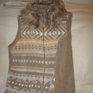 Ralph Lauren sweater vest w/fur collar